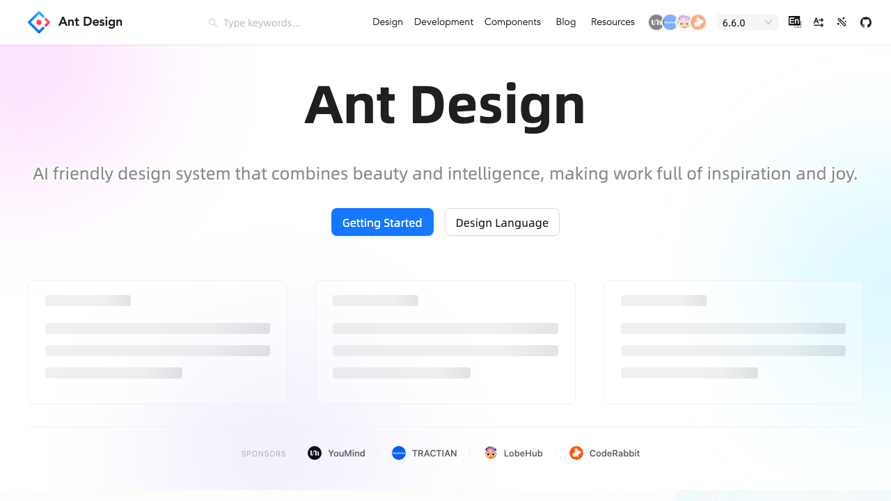 Sitio web de Ant Design