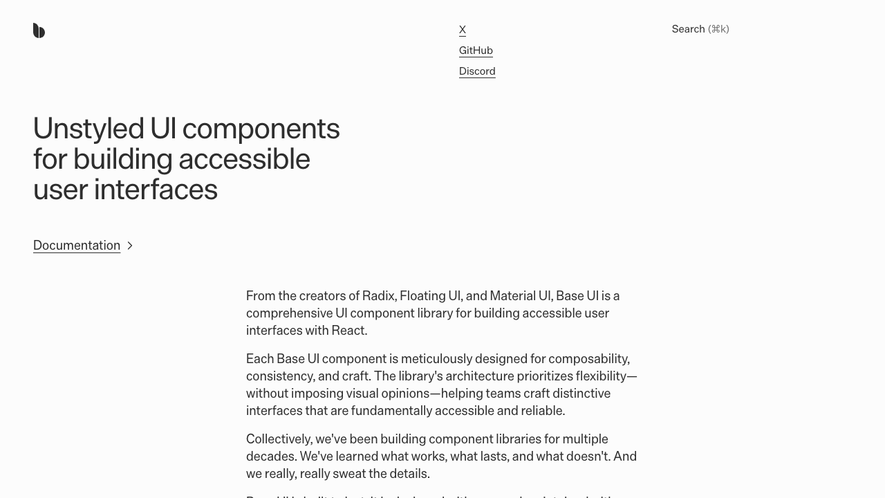 Sitio web de Base UI