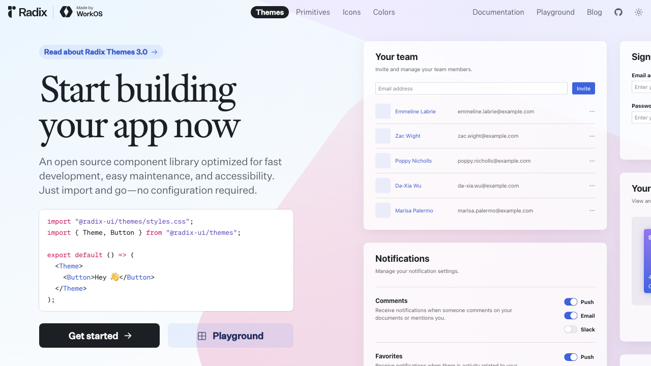 Sitio web de Radix UI
