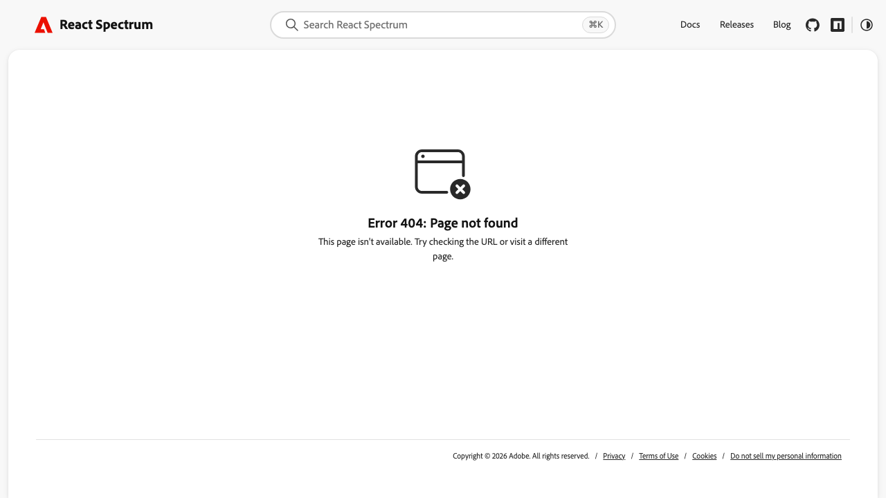 Sitio web de React Aria