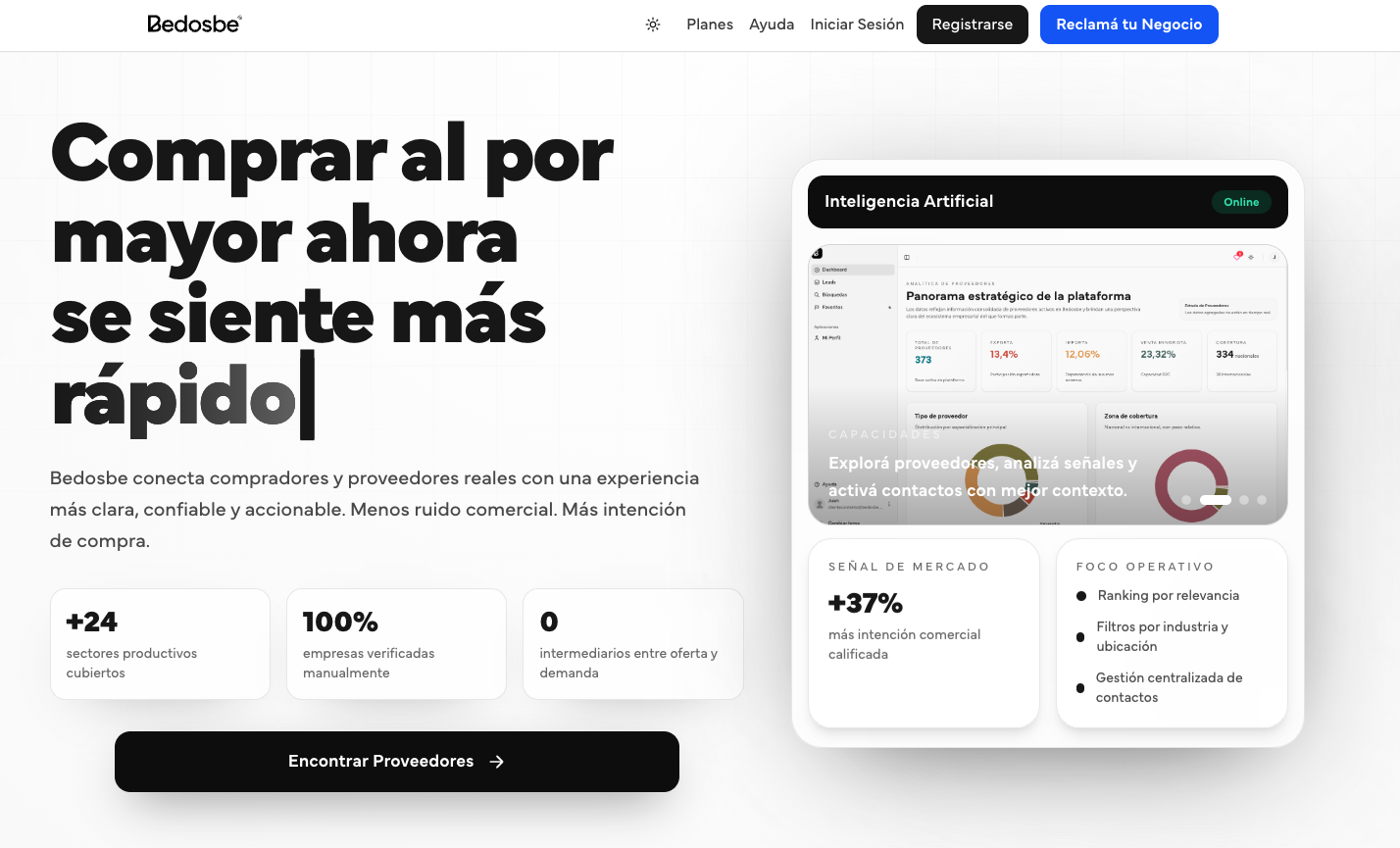 Bedosbe - Una inteligencia que navega el mercado por vos.